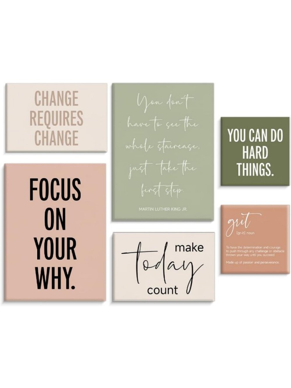 Set of 6 Boho Motivational Wall Art Prints | Inspirational Office Decor